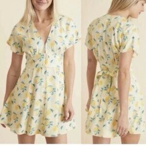 Marine Layer Camila Lemon Print Women’s Mini Dress - XSmall